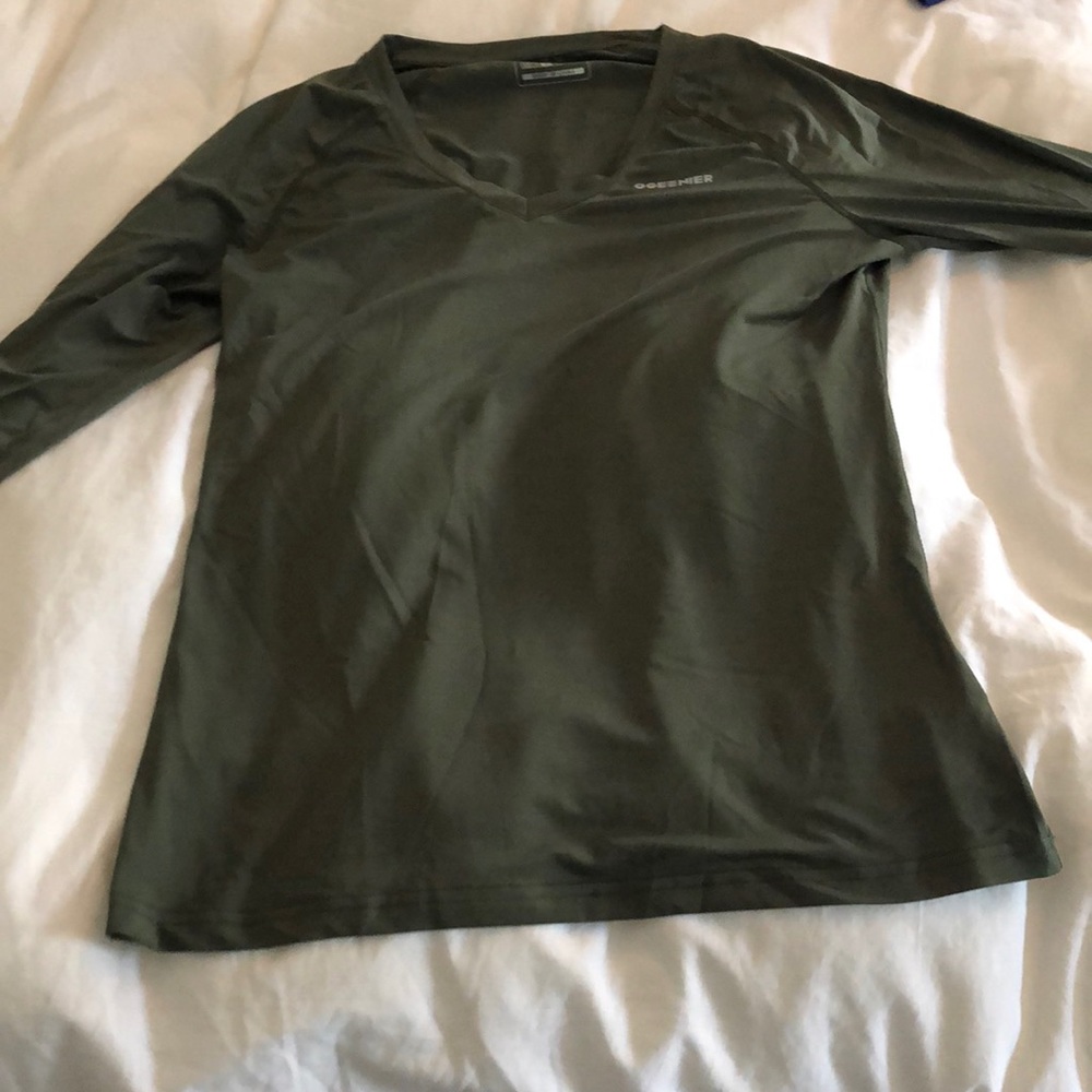 Army Green Long Sleeved Workout Top